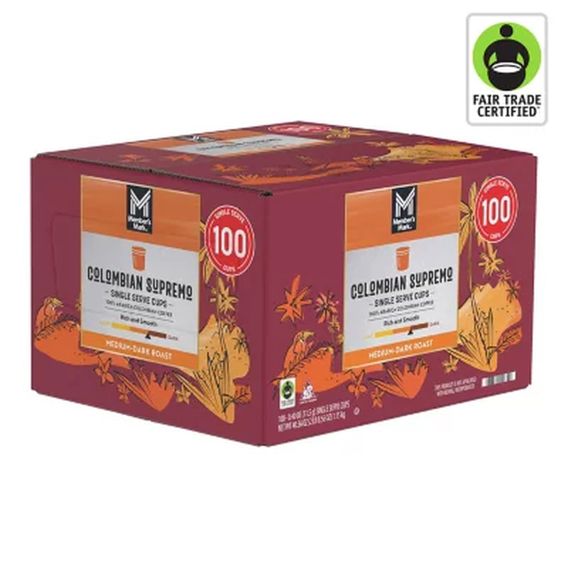 Member'S Mark Colombian Supremo Medium-Dark Roast Coffee Pods, 100 Ct.