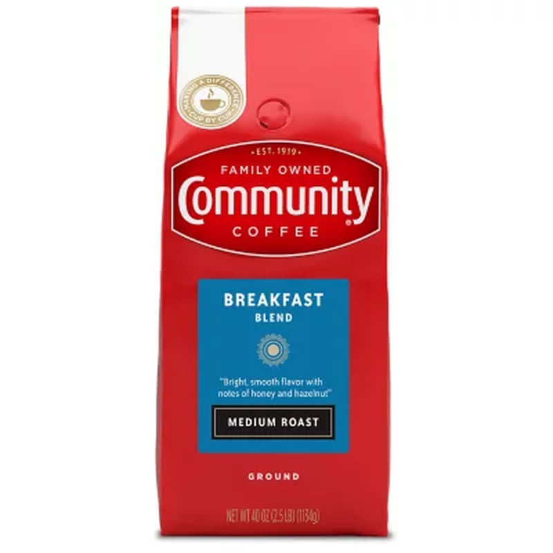 Community Coffee Breakfast Blend Ground Coffee, 40 Oz.