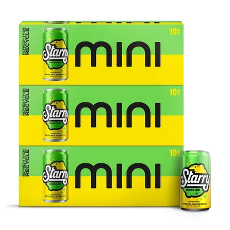 Starry Mini Cans Lemon Lime, 7.5 Fl. Oz., 30 Pk.