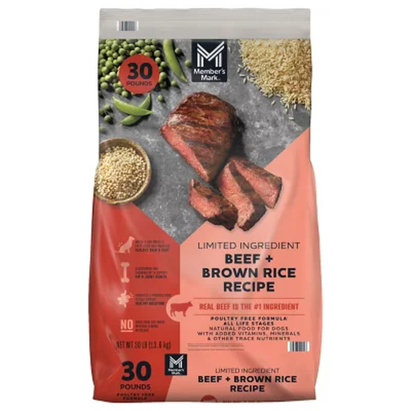 Member'S Mark, Beef and Brown Rice, Limited Ingredient Dry Dog Food, 30 Lbs.