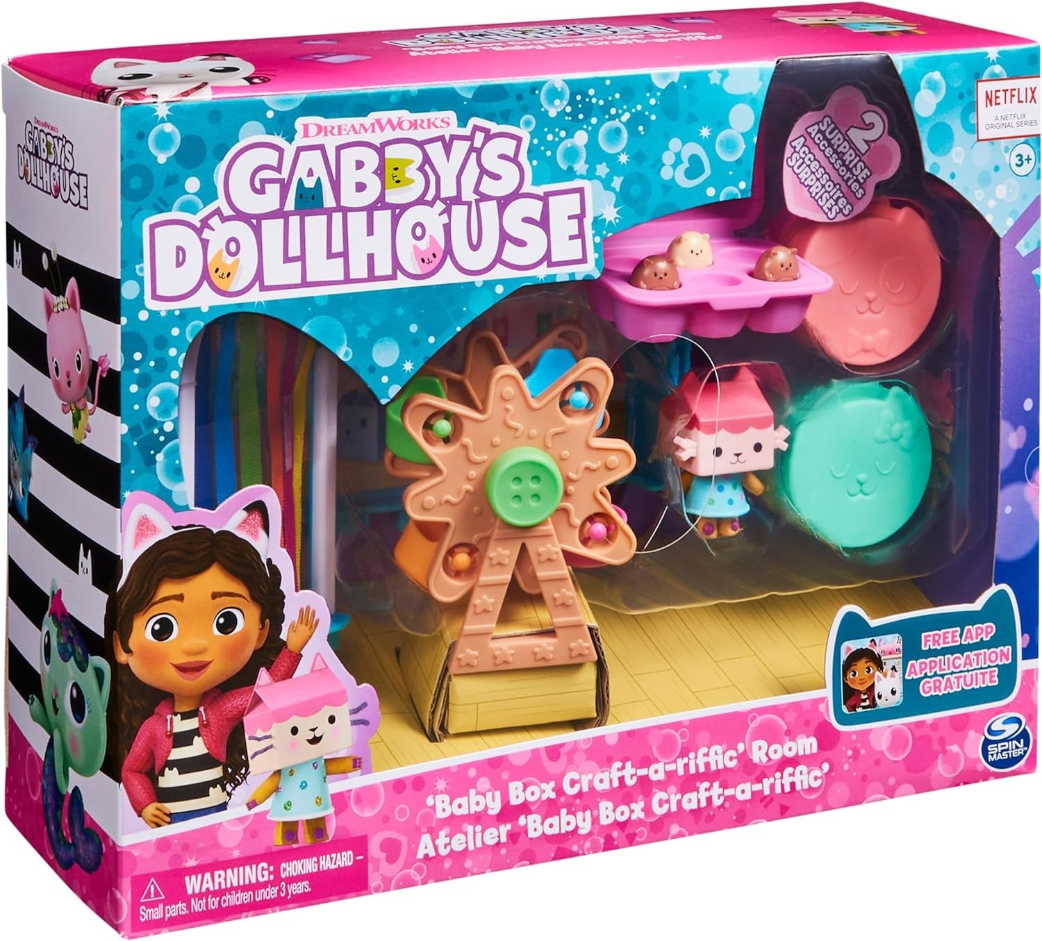 , Baby Box Cat Craft-A-Riffic Room with Exclusive Figure, Accessories, Furniture and Dollhouse Delivery, Kids Toys for Ages 3 and Up