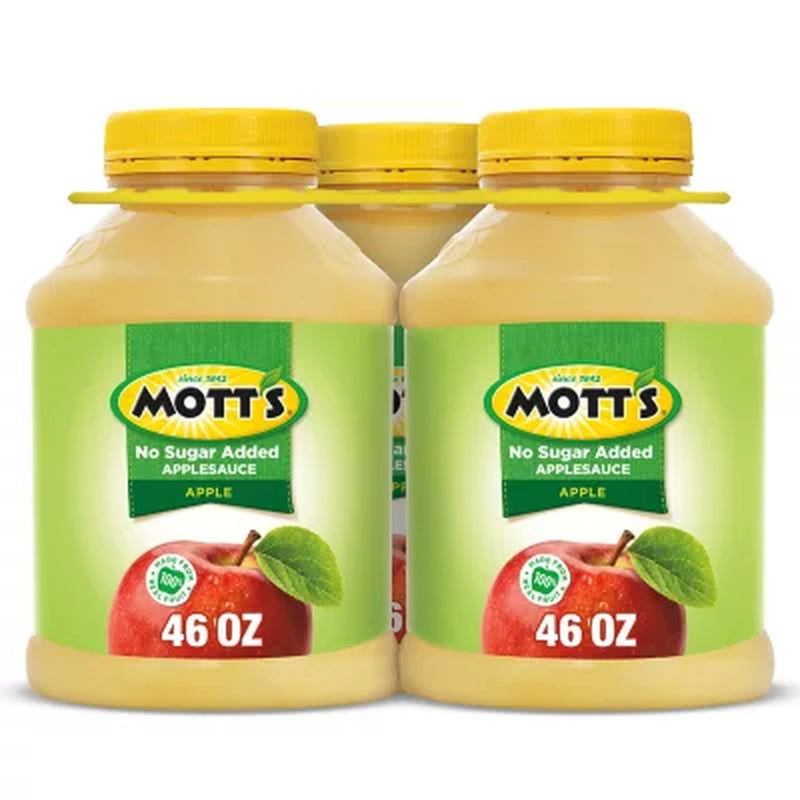 Mott'S No Sugar Added Applesauce, 46 Oz., 3 Pk.