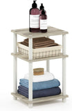 Just 3-Tier Turn-N-Tube End Table / Side Table / Night Stand / Bedside Table with Plastic Poles, 1-Pack, Sonoma Oak/White