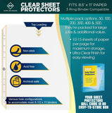Sheet Protectors for 3 Ring Binder, 100 Pack Premium Clear Page Protector 8.5 X 11 Inch, Plastic Sleeves for Binders, Top Loading Paper Sheets Document Sleeve Letter Size, Photo, Office, Home
