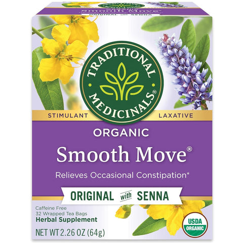 Tea, Organic Smooth Move, Relieves Occasional Constipation, Senna, 32 Tea Bags
