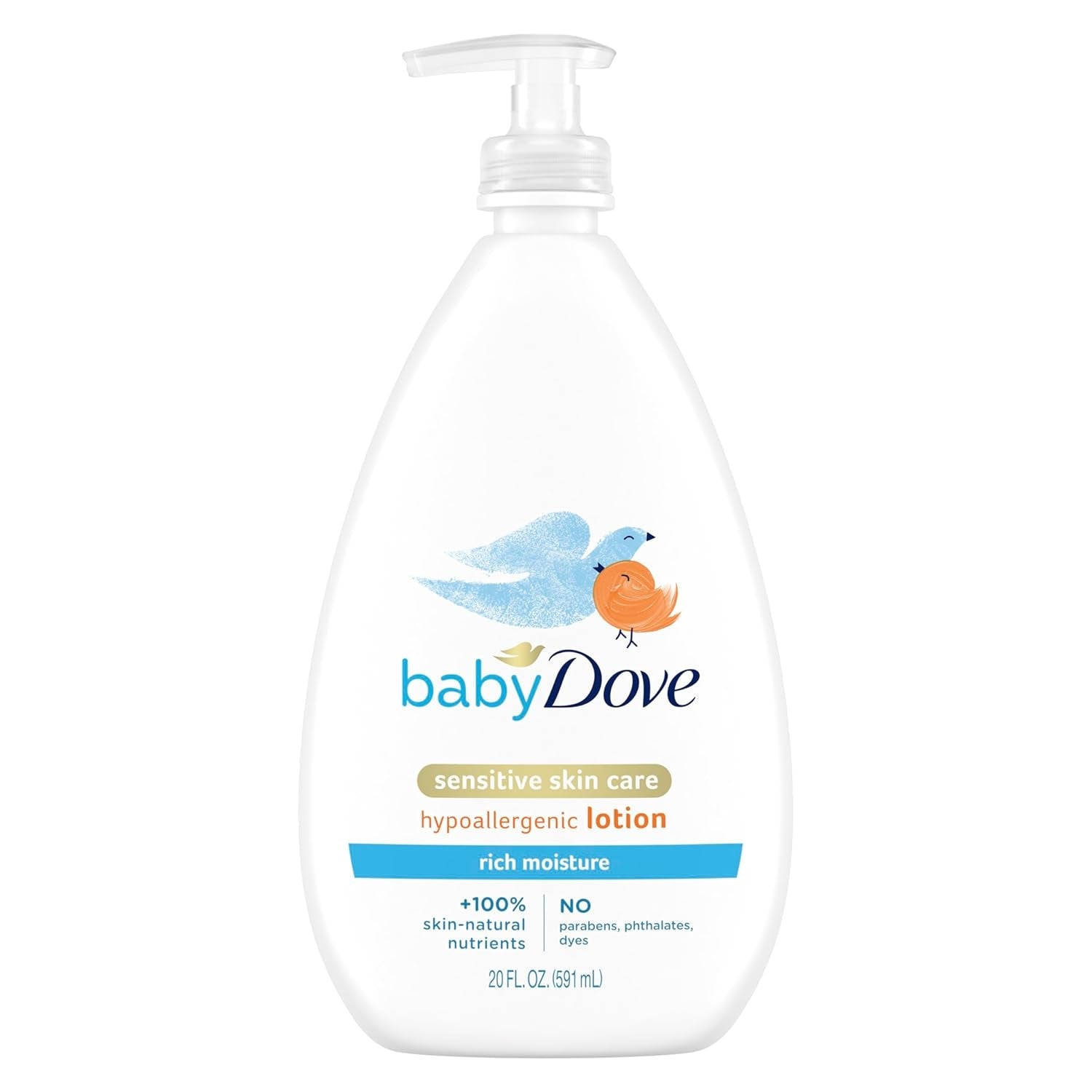 Sensitive Skin Care Body Lotion for Delicate Baby Skin Rich Moisture with 24-Hour Moisturizer, 20 Fl Oz (Package May Vary)