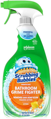 Bathroom and Shower Cleaner Disinfectant Spray, Foaming Action Bathroom Grime Fighter, Citrus Scent, 32Oz