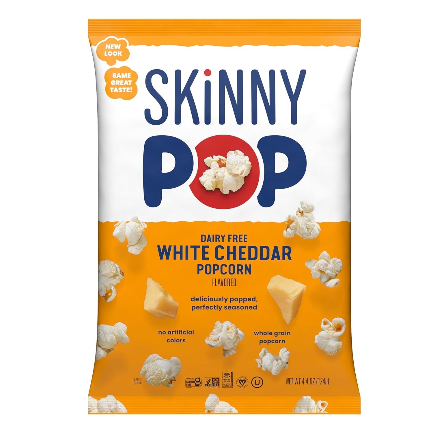 Popcorn, White Cheddar, Whole Grain, Dairy-Free Snack, 4.4Oz Bag