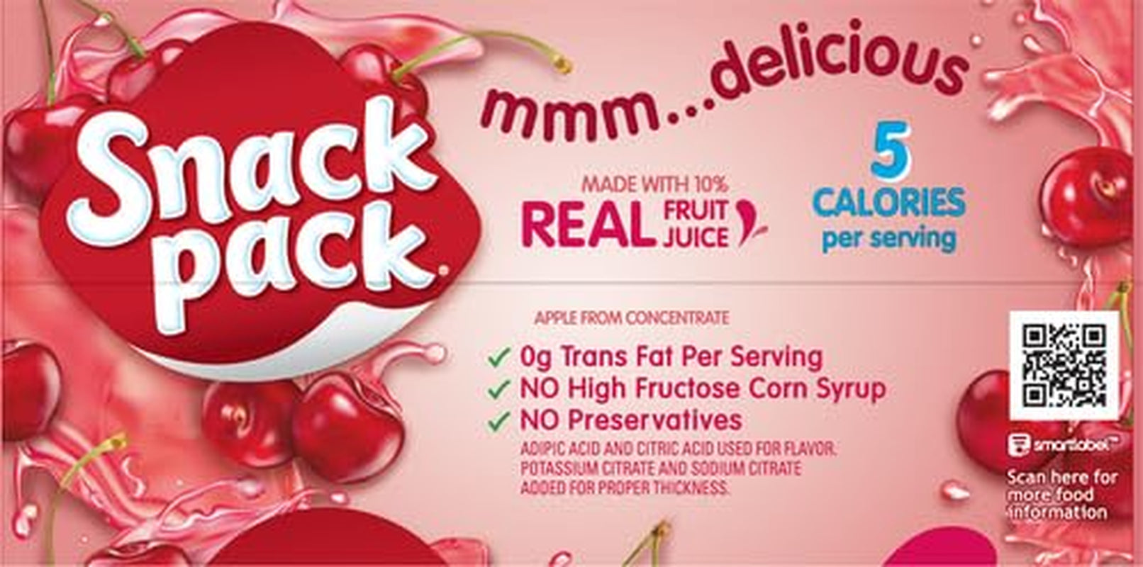Sugar Free Cherry Flavored Juicy Gels, 4 Count Snack Cups