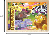 African Plains Safari Wooden Jigsaw Puzzle with Storage Tray (24 Pcs)