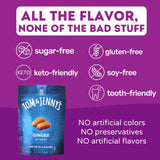 Sugar Free Candy Soft Caramels Individually Wrapped - Sea Salt & Vanilla - Low Net Carb Zero Sugar Candy with Xylitol & Maltitol (Ginger Caramel) Keto Candy 1 Pack