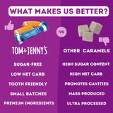 Sugar Free Candy Soft Caramels Individually Wrapped - Sea Salt & Vanilla - Low Net Carb Zero Sugar Candy with Xylitol & Maltitol (Ginger Caramel) Keto Candy 1 Pack
