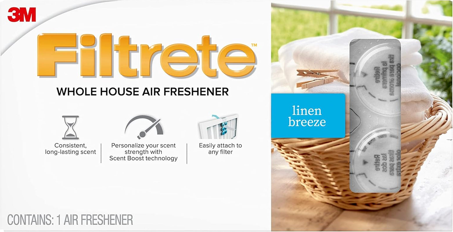 Whole House Air Freshener for AC and HVAC Air Filter, Linen Breeze
