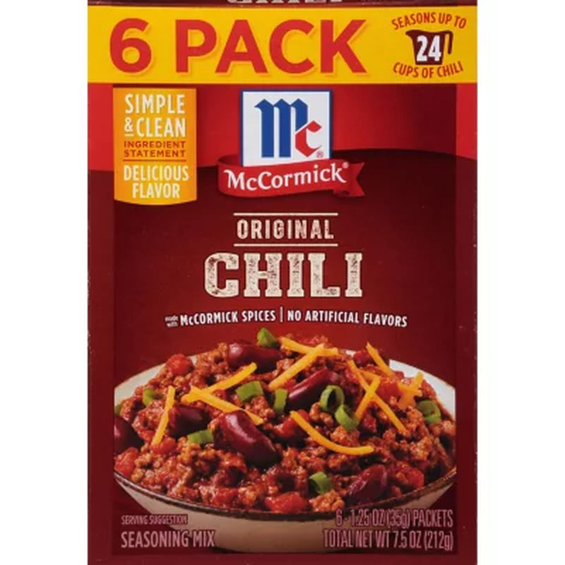 Mccormick Chili Original Seasoning Mix 1.25 Oz., 6 Pk.