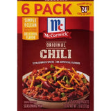 Mccormick Chili Original Seasoning Mix 1.25 Oz., 6 Pk.