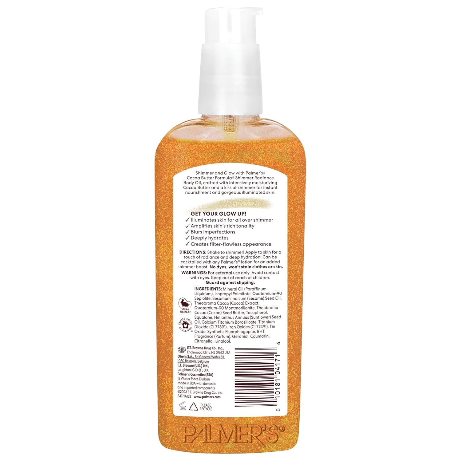 Cocoa Butter Formula Shimmer Body Oil with Vitamin E, 5.1 Fl Oz, Radiance Body Oil for Glowing Skin, Enhances Dark Tones & Tans, Hydrating