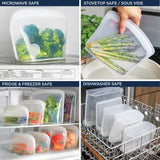 Honest Goods 7-Piece Silicone Food Storage Bags, Choose Color