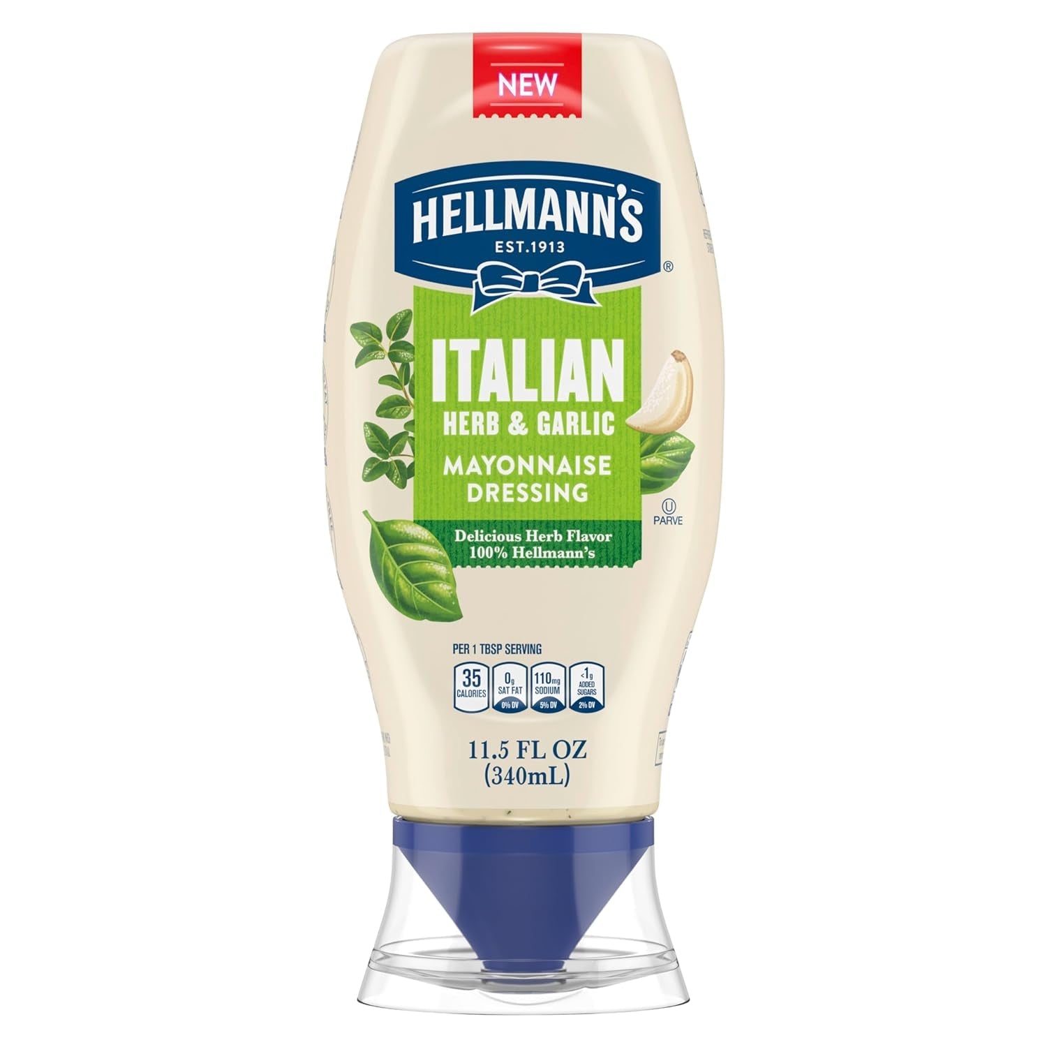 Mayonnaise Dressing Italian Herb & Garlic for a Deliciously Creamy Condiment, with Real Ingredients & No Artificial Flavors, 11.5 Oz