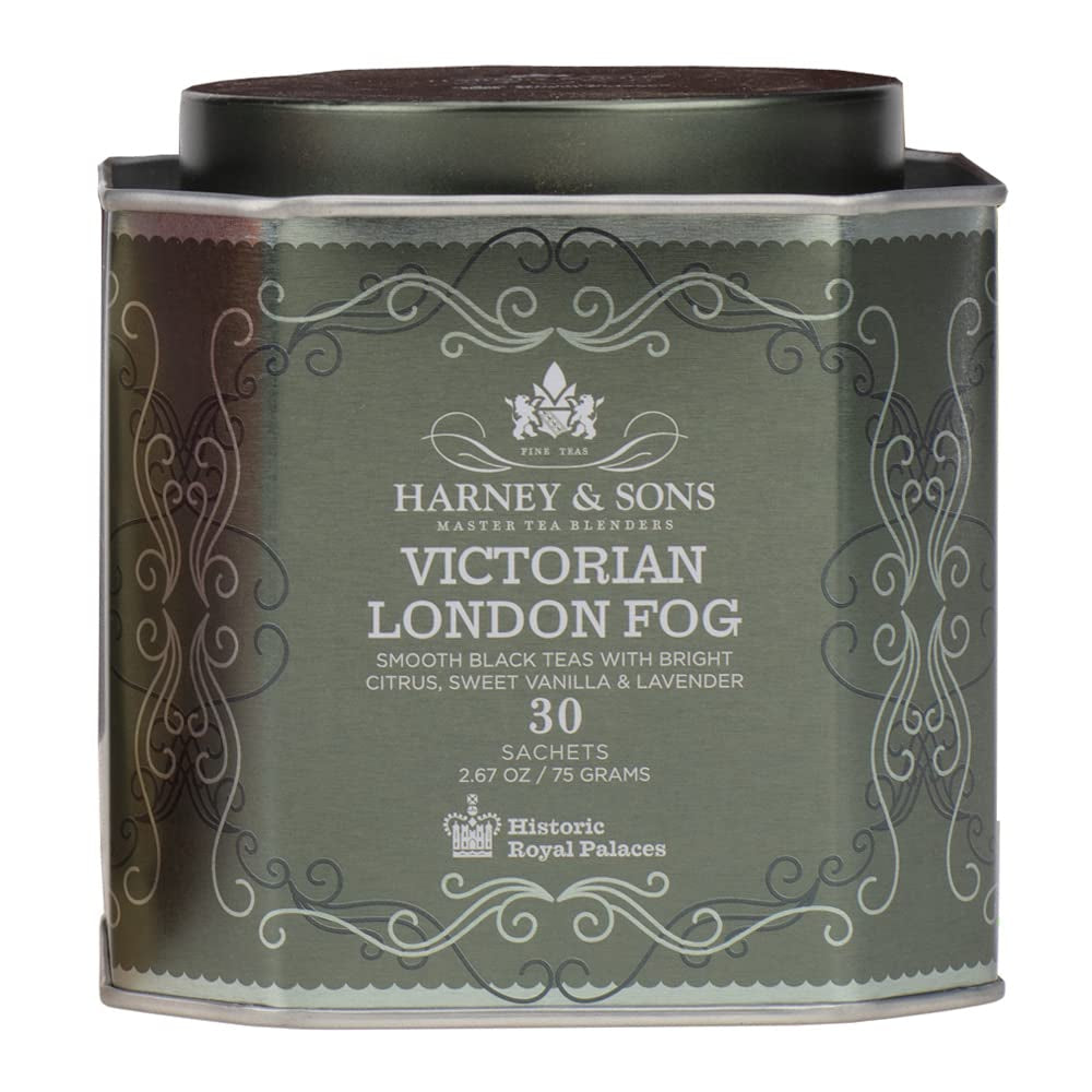 Victorian London Fog Tea, Black and Oolong Tea with Citrus, Vanilla and Lavender | 30 Sachets, Historic Royal Palaces Collection