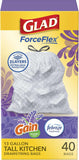 Forceflex Tall Kitchen Trash Bags, 13 Gal, Gain Lavender with Febreze, 40 Ct (Pack May Vary)