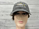 Embroidered women Want Me Fish Fear Me Trucker Hat for Men, Washed Black Dad Hat, Outdoor Adjustable Baseball Snapback Hats