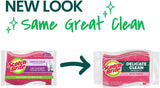 Gentle Clean Delicate Scrub Sponges, for Washing Dishes and Cleaning Kitchen, 3 Scrub Sponges