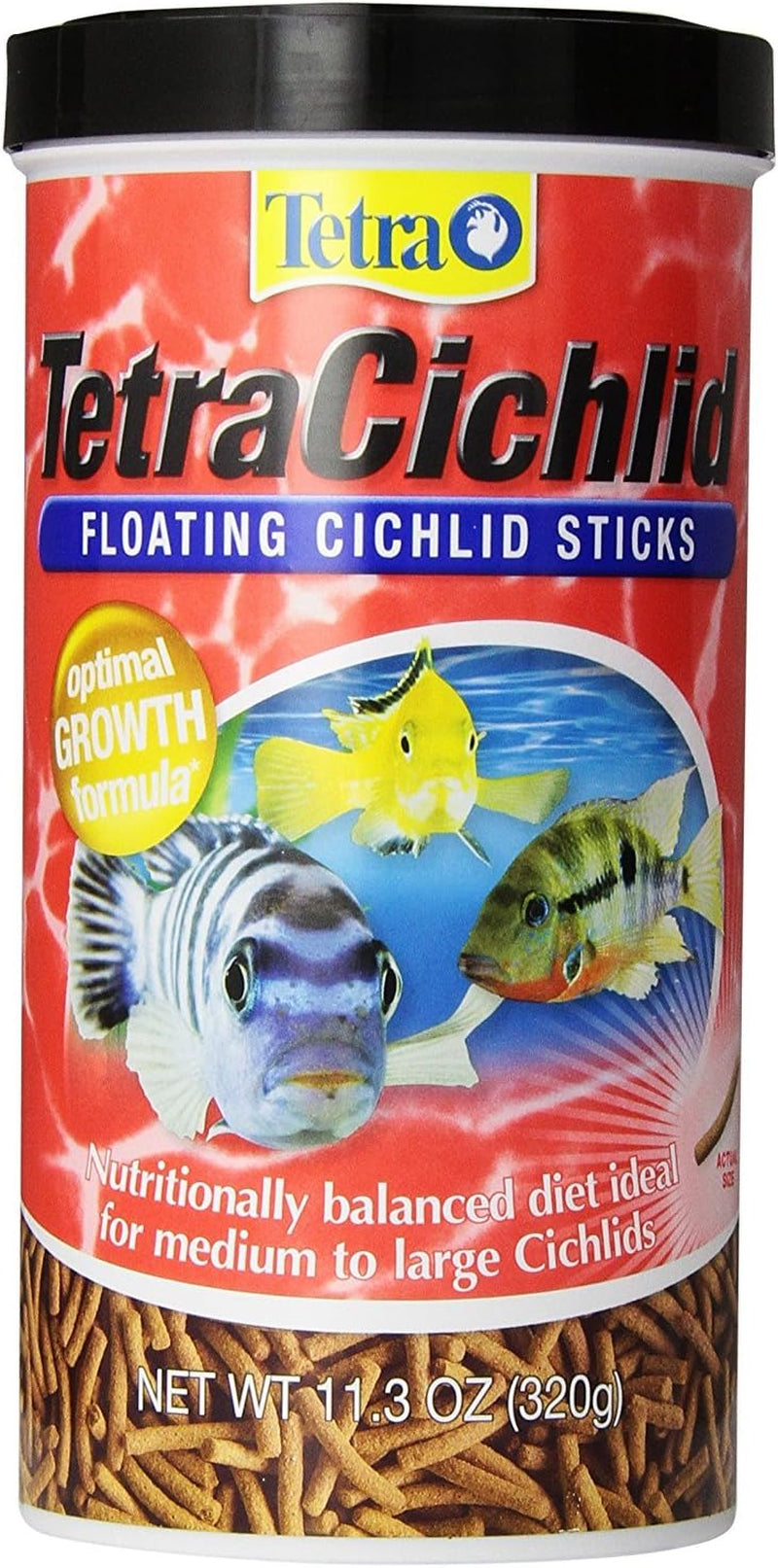 cichlid Floating Cichlid Sticks 11.3 Ounces, Pond Fish Food, Nutritionally Balanced