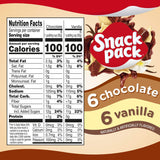 Chocolate and Vanilla Flavored Pudding Cups Family Pack, 12 Count Pudding Cups (1 Pack)