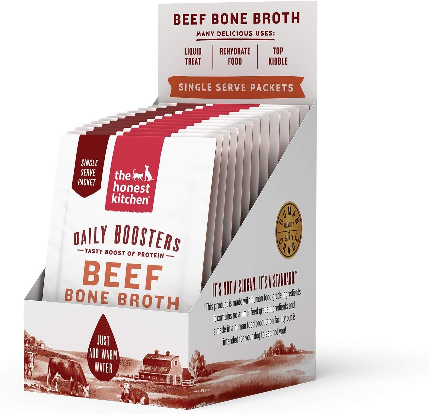 Daily Boosters: Instant Beef Bone Broth with Turmeric for Dogs, 3.5G Sachets, Pack of 12
