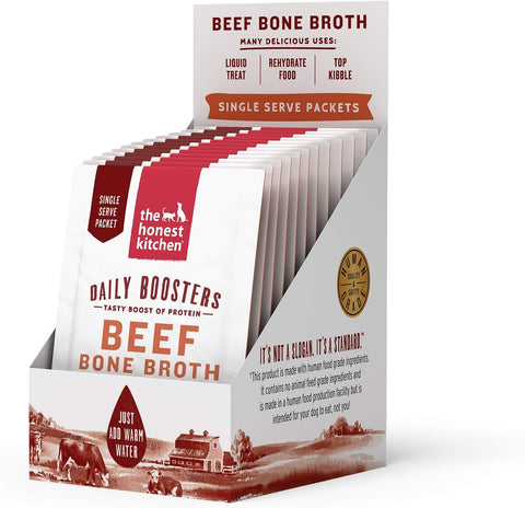 Daily Boosters: Instant Beef Bone Broth with Turmeric for Dogs, 3.5G Sachets, Pack of 12