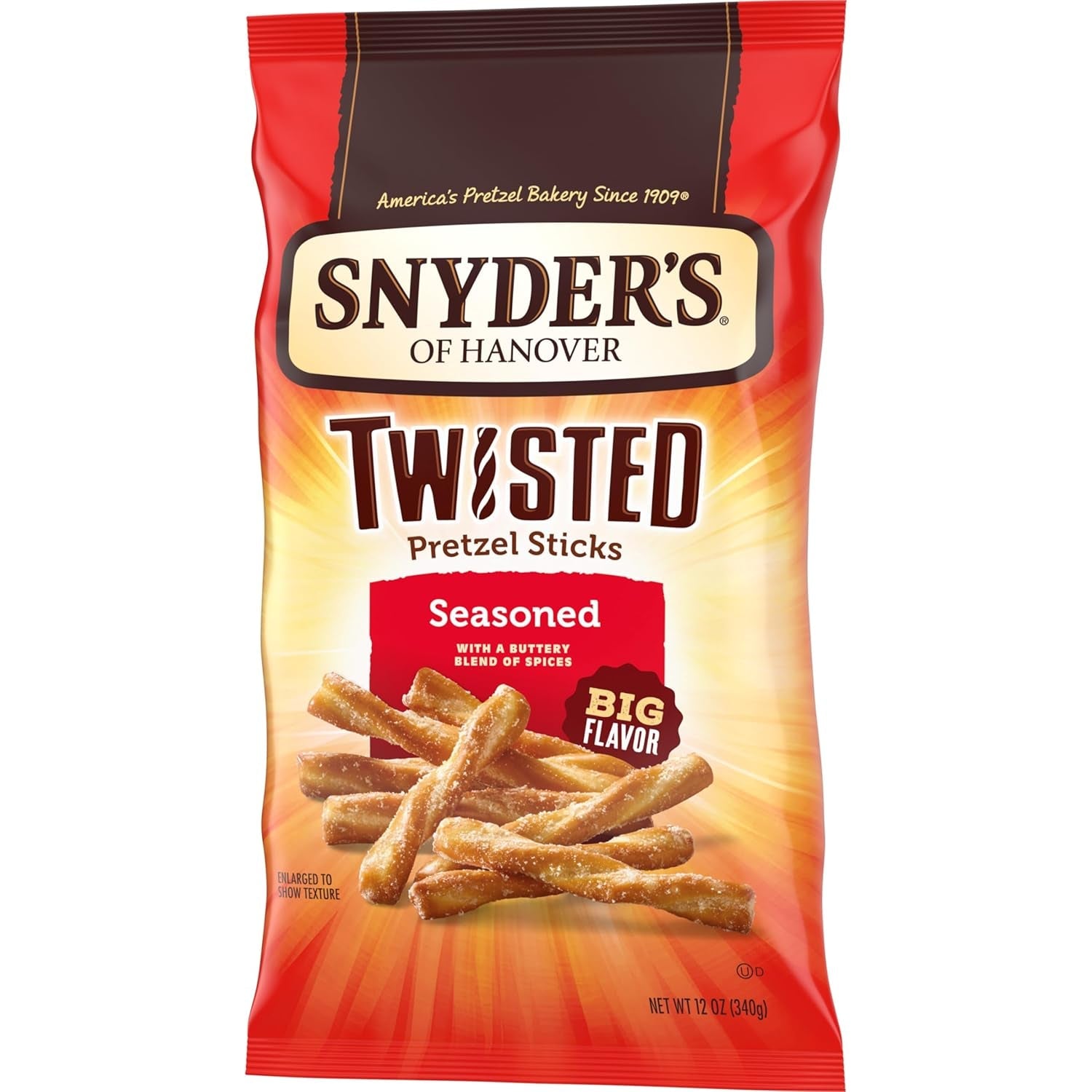 , Seasoned Twisted Pretzel Sticks, 12 Oz Bag