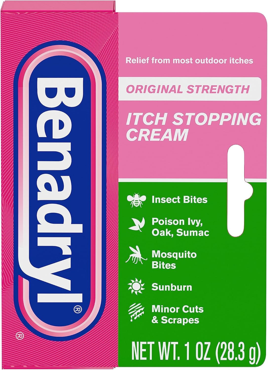 Original Strength Anti-Itch Cream, Bug Bite Itch Relief, Diphenhydramine Hcl Topical Analgesic & Zinc Acetate Skin Protectant, Great for Camping Essentials, 1 Oz, 2 Pack