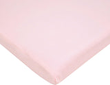 100% Natural Breathable Cotton Jersey Knit Fitted Bassinet Sheet, Pink, 15" X 33", Soft Breathable, for Girls
