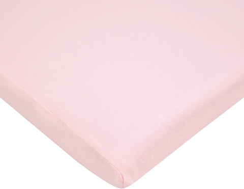 100% Natural Breathable Cotton Jersey Knit Fitted Bassinet Sheet, Pink, 15" X 33", Soft Breathable, for Girls