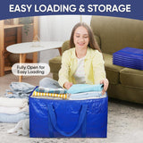 6 Pack Extra Large Moving Bags with Zippers & Carrying Handles, Heavy-Duty Storage Tote Moving Boxes for Space Saving