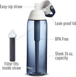 Hard-Sided Plastic Premium Filtering Water Bottle, Bpa-Free, Reusable, Replaces 300 Plastic Water Bottles, Filter Lasts 2 Months or 40 Gallons, Includes 1 Filter, Night Sky - 26 Oz.