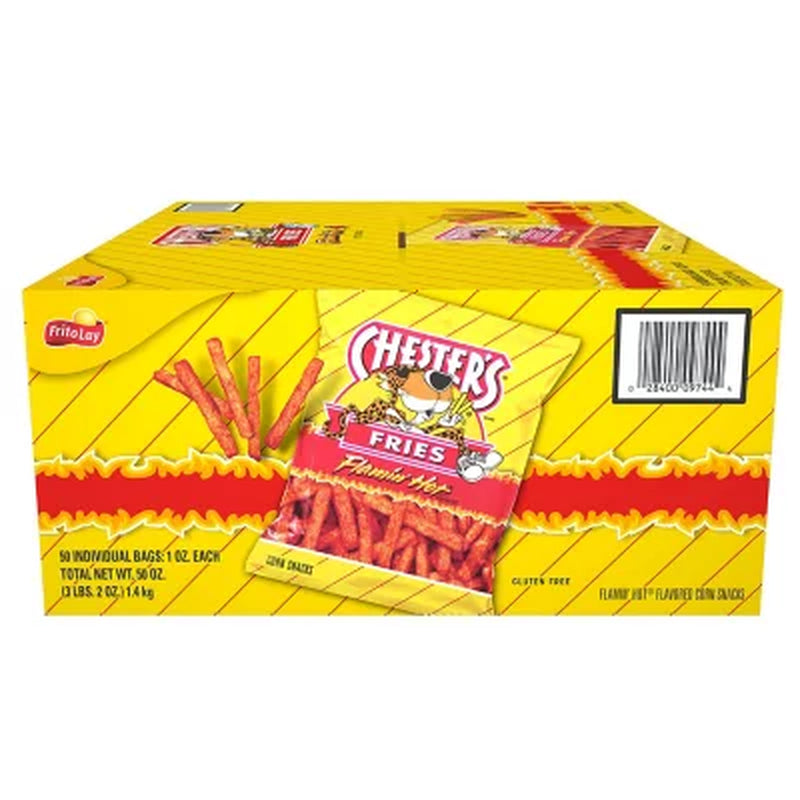 Chester'S Flamin' Hot Fries Corn Snacks, 1 Oz., 50 Pk.