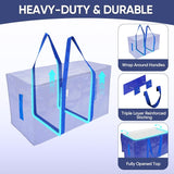 6 Pack Extra Large Moving Bags with Zippers & Carrying Handles, Heavy-Duty Storage Tote Moving Boxes for Space Saving
