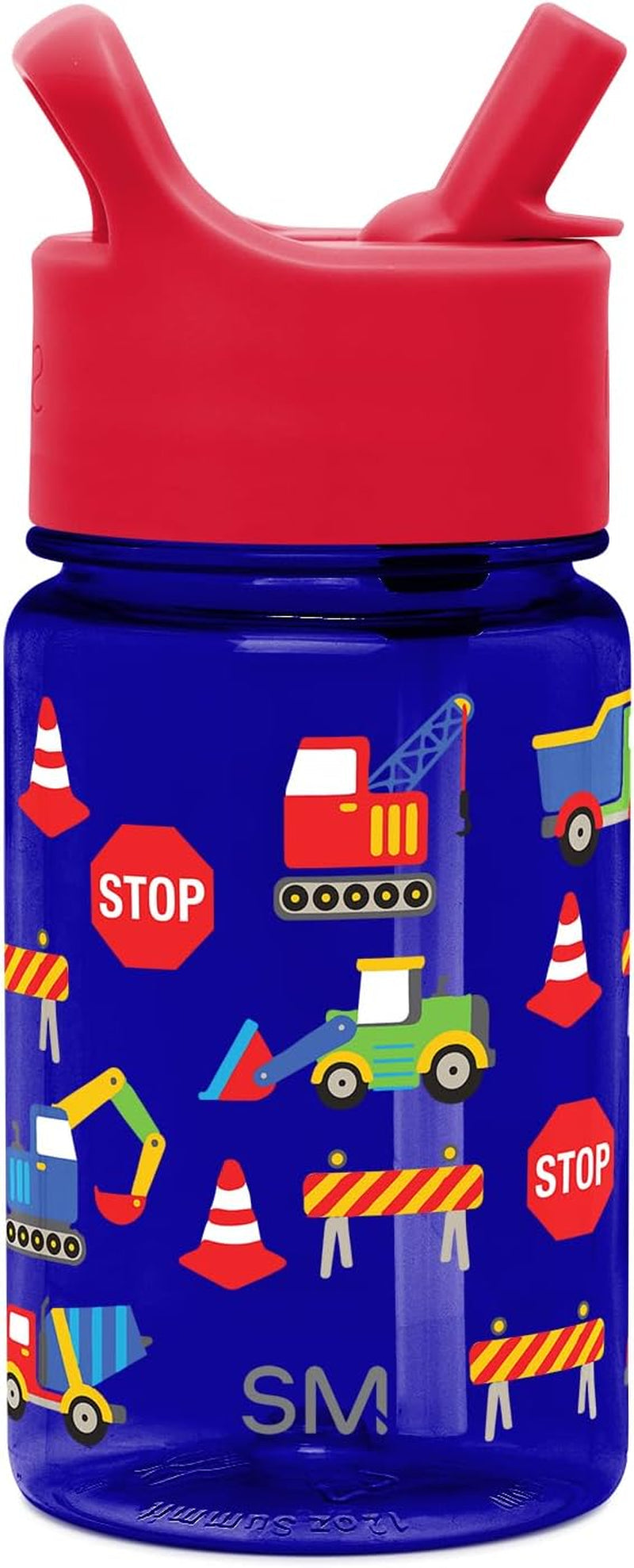 Kids Water Bottle Plastic Bpa-Free Tritan Cup with Leak Proof Straw Lid | Reusable and Durable for Toddlers, Boys | Summit Collection | 12Oz, under Construction
