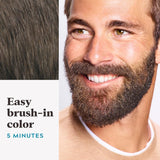 Mustache & Beard, Beard Coloring for Gray Hair with Brush, with Keratin Biotin Aloe and Coconut Oil for Healthy Facial Hair - Medium-Dark Brown, M-40, Pack of 1 (Packaging May Vary)
