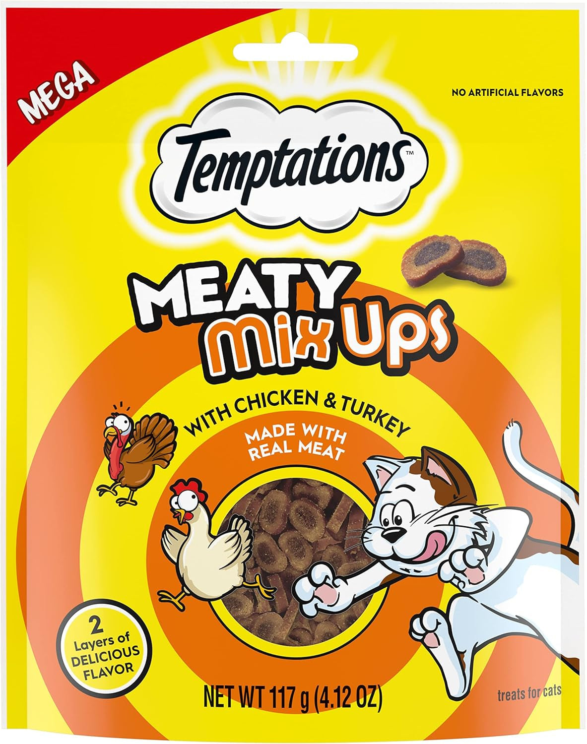Meaty Mixups Cat Treats with Chicken & Turkey, 4.12 Oz. Pouch