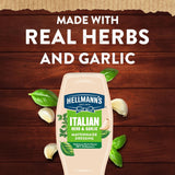 Mayonnaise Dressing Italian Herb & Garlic for a Deliciously Creamy Condiment, with Real Ingredients & No Artificial Flavors, 11.5 Oz