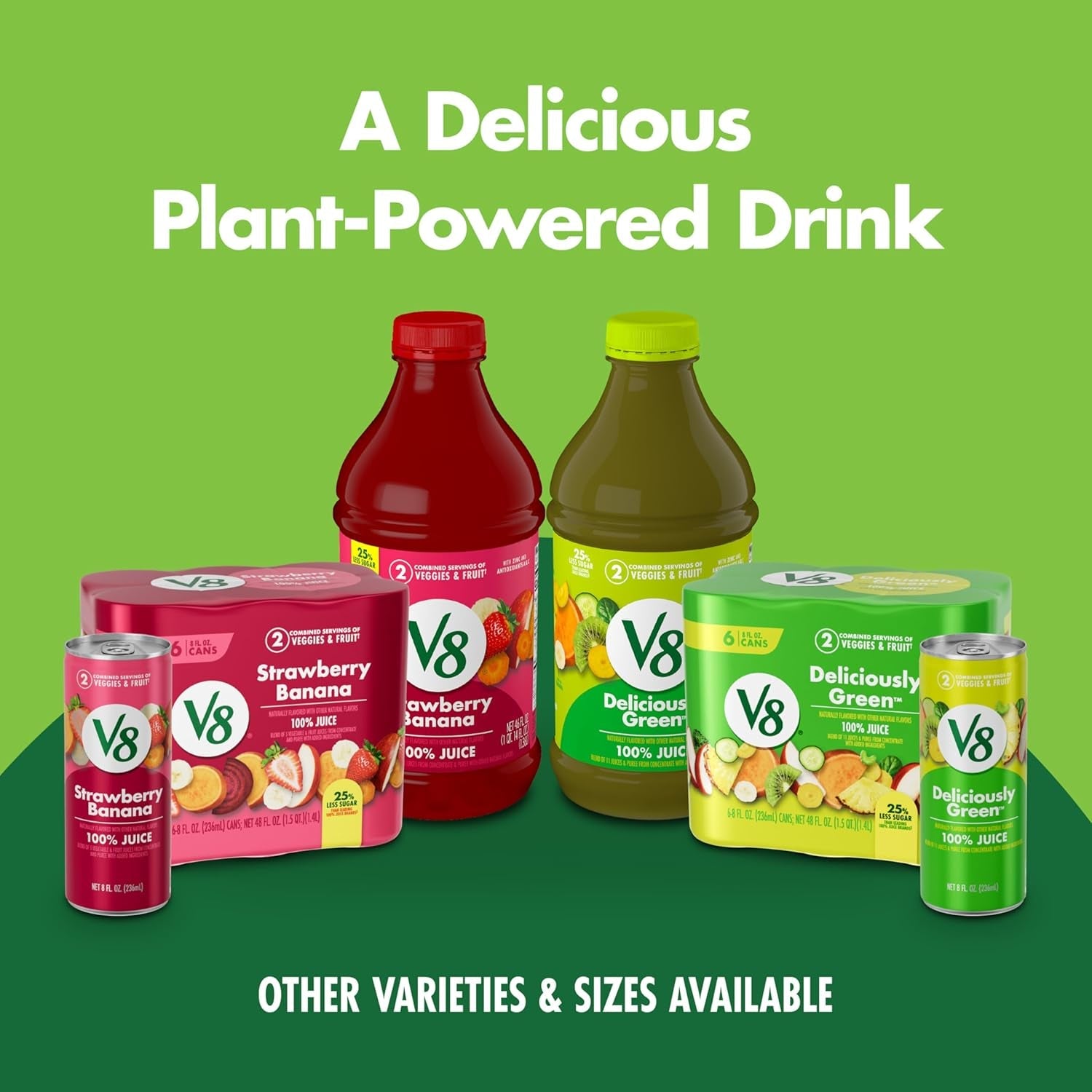 Strawberry Banana 100% Fruit and Vegetable Juice, 8 Fl Oz Can (6 Pack) (Case of 4)