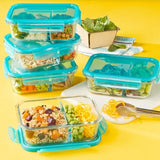 Pyrex Meal Prep 10-Piece Divided Glass Food Storage Set, 4-Cup Capacity