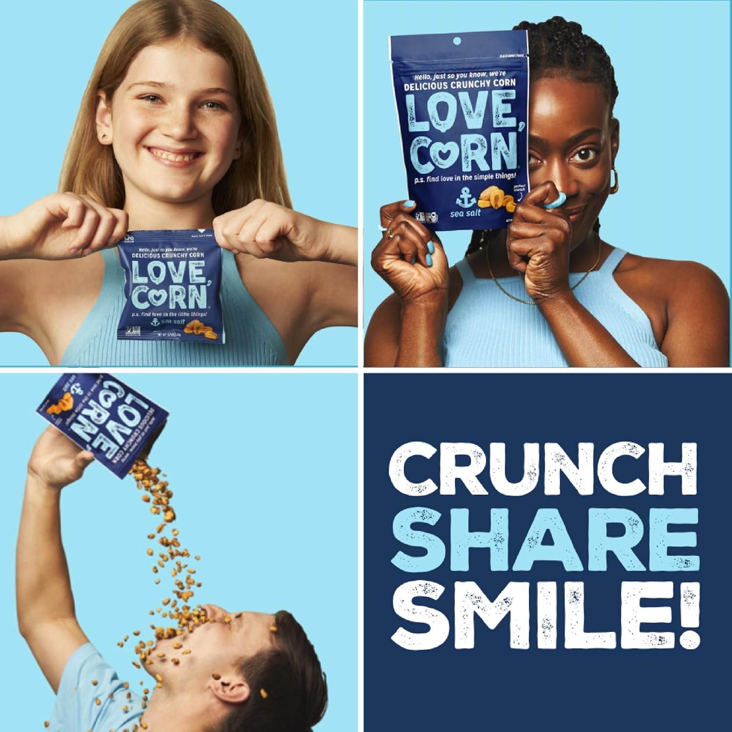Sea Salt | Delicious Crunchy Corn Natural Snack | 4 Ounce X 1 Bag | Non-Gmo, Low-Sugar, Gluten-Free, Plant Based, Vegan, Low Sugar