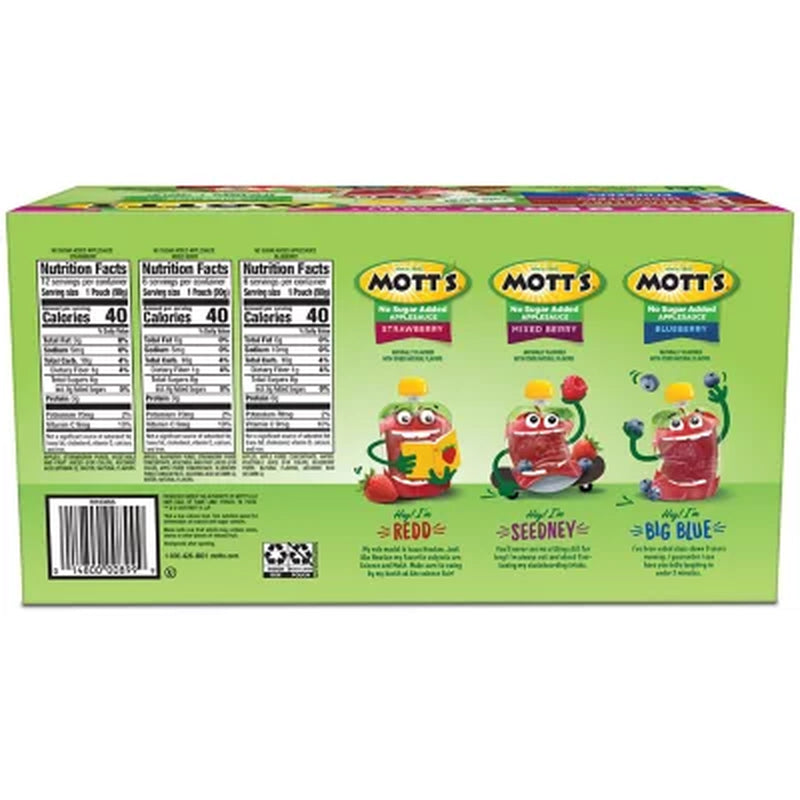 Mott'S Very Berry Applesauce Variety Pack, 3.2 Oz., 24 Pk.
