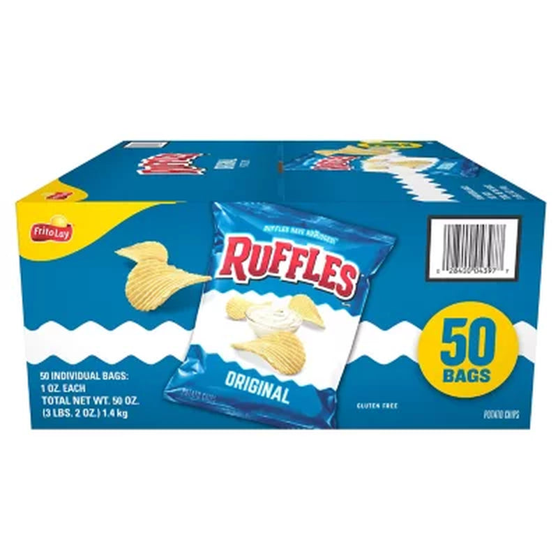 Ruffles Original Potato Chips, 1 Oz., 50 Pk.