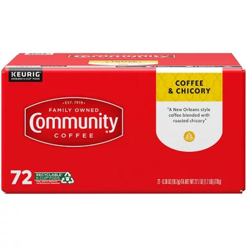 Community Coffee Coffee and Chicory Medium-Dark Roast Single Serve 72 Ct.