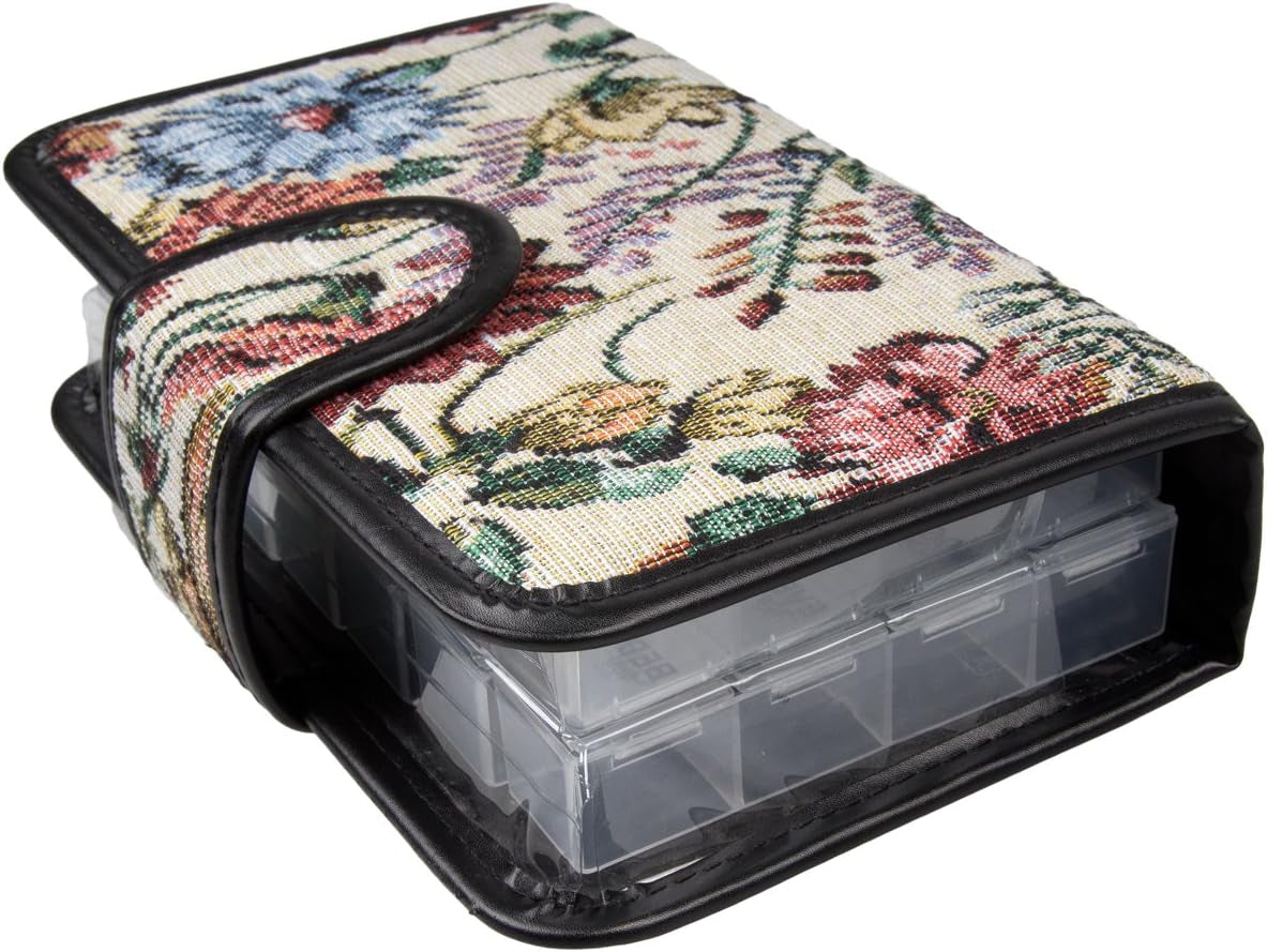 Floral Pill Case Box, 14 Day Pill Holder Pill Container & Medication Organizer, Travel Case - 4 Marked Compartments for Each Day of the Week - Morn, Noon, Eve, Bed