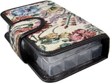 Floral Pill Case Box, 14 Day Pill Holder Pill Container & Medication Organizer, Travel Case - 4 Marked Compartments for Each Day of the Week - Morn, Noon, Eve, Bed